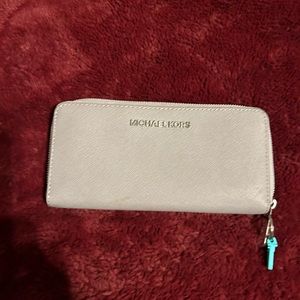 Michael Kors leather wallet, gray 12 1/2 x 4 1/4”